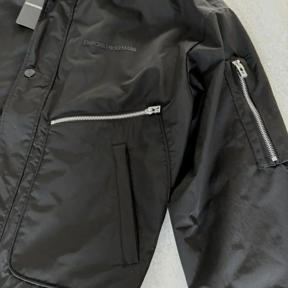 EMPORIO ARMANI Mens Black Nylon‎ Blouson Jacket Size 52, NWT $675